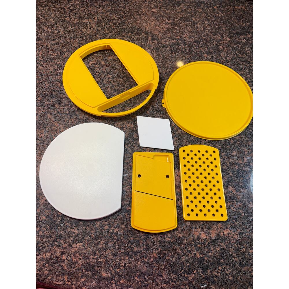 Vintage Tupperware Veggie Cheese Slicer/Grater Kit Yellow No Bowl